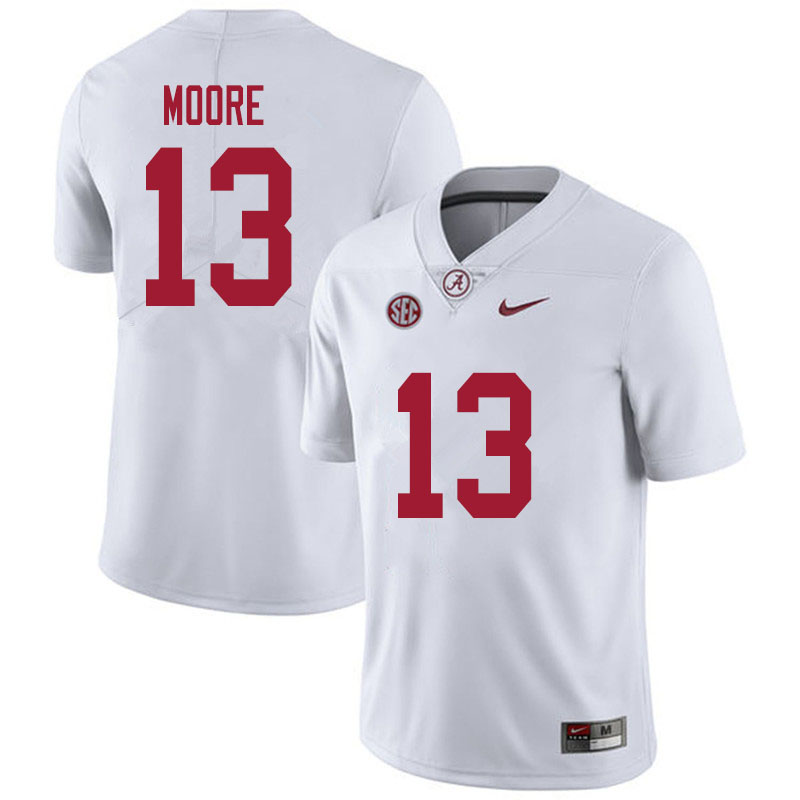 Alabama Crimson Tide Men's Malachi Moore #13 White NCAA Nike Authentic Stitched 2020 College Football Jersey RF16Y12MA